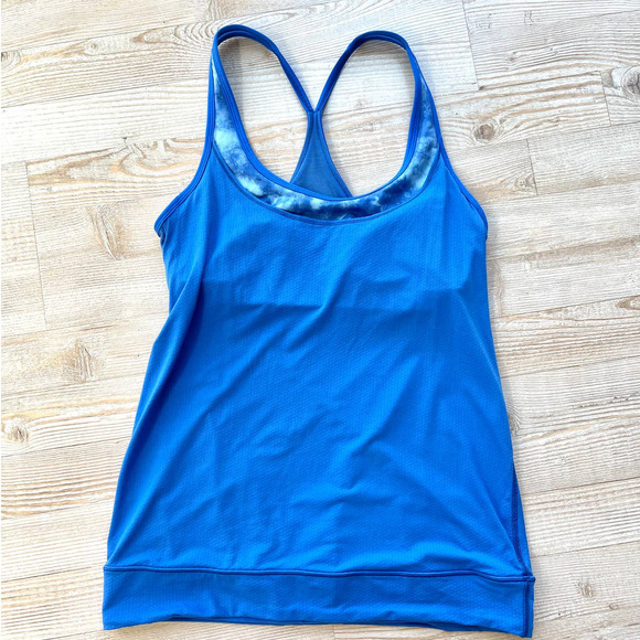 Lululemon Minimalist 2 in 1 Open Back Tank | Pipe‎ Dream Blue Size 8 - Picture 4 of 6